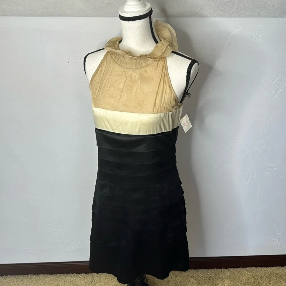 Akira Black Cream Tan Sleeveless Dress Size L